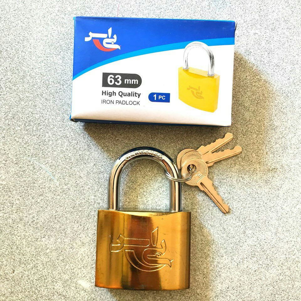 قفل آویز طلایی طرح برنجBSمیله 