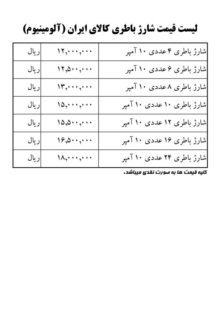 پخش شارژ باطری کالای ایران فروشگا
