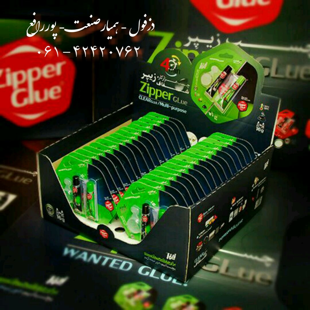 چسب ۲قلوشفاف ZIPPER ۸ - ۱۶ گرم