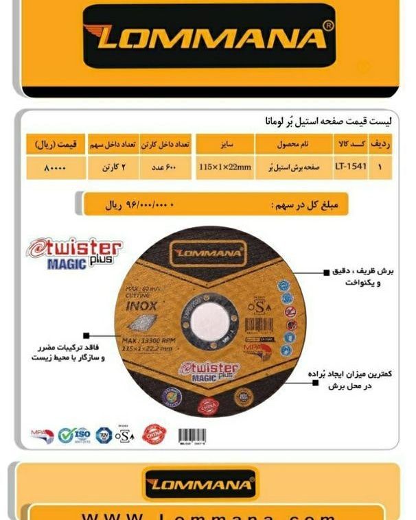  برش استیل مینی LOMANA تضمین کیفی