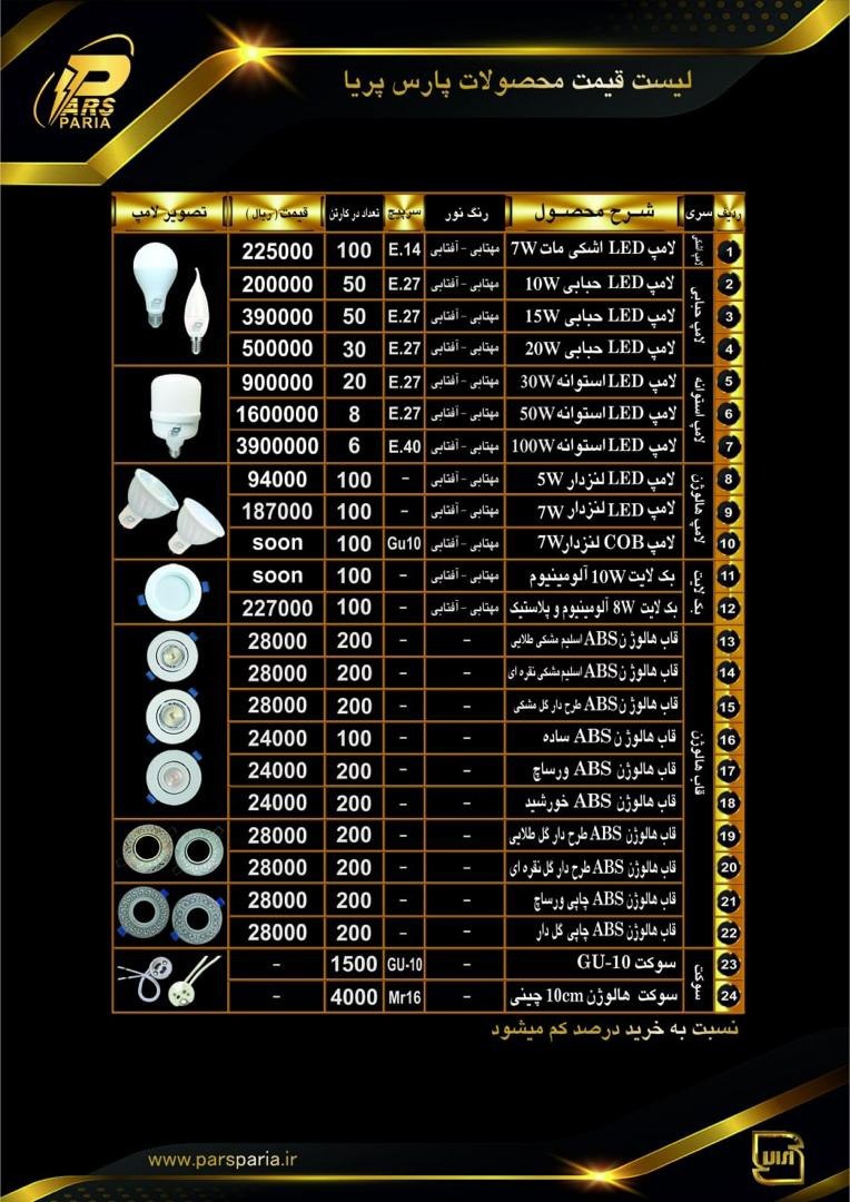 محصولات پارس پریا با تخفیف ویژه دار
