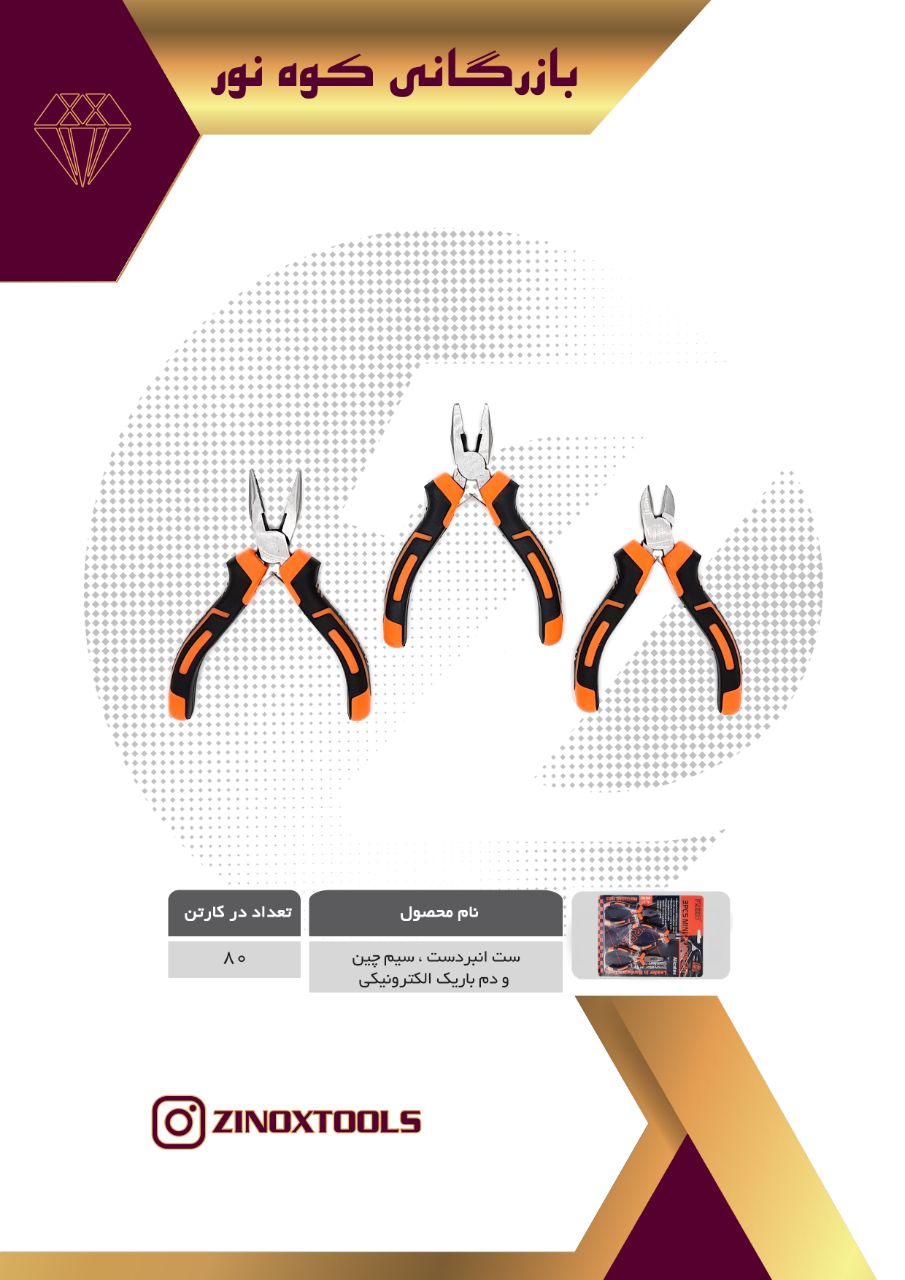 ست انبردست، سیم چین و دم باریک الکت