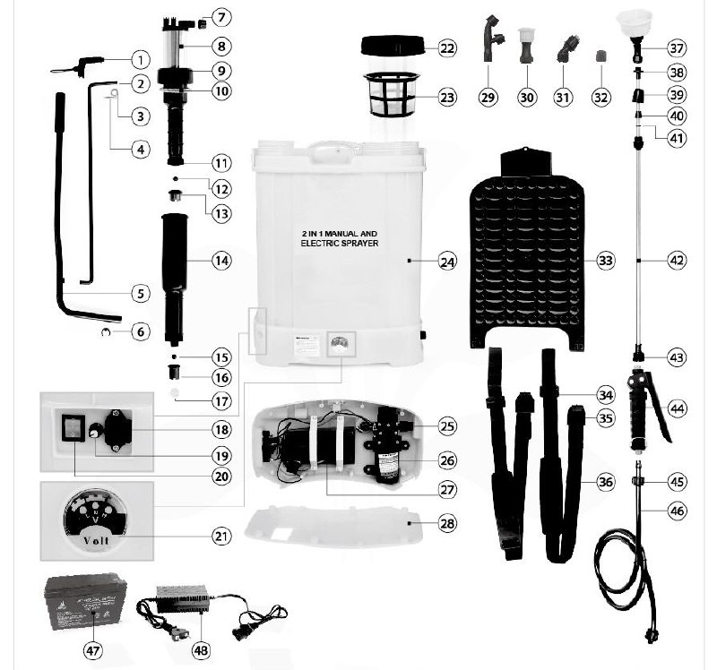 ️قطعات سمپاش پشتی دستی و شارژی️️