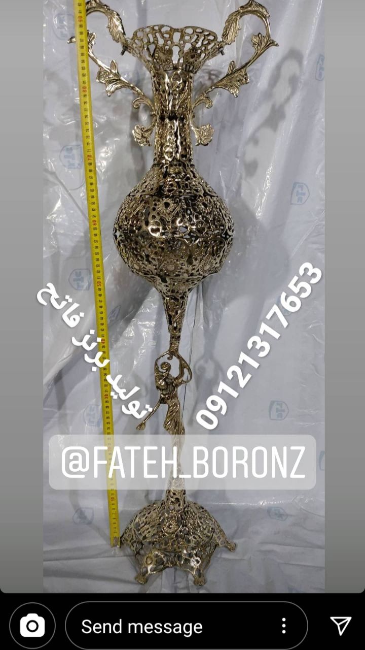 گلدان تمام برنز بانو