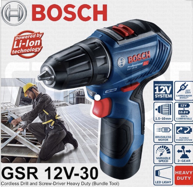 دریل شارژی بوش مدل GSR 12V-30