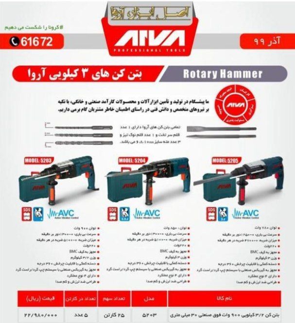 بتن کن ۹۰۰ وات آروا بادرصد%فوق العا