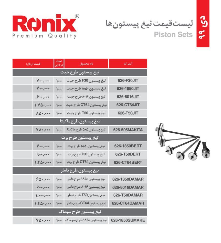 تیغ پیستون های مصرفی سایر برند رون