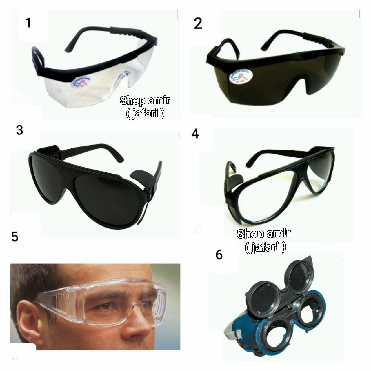 عینک uv سفیدجهت استفاده در سنگ زنی