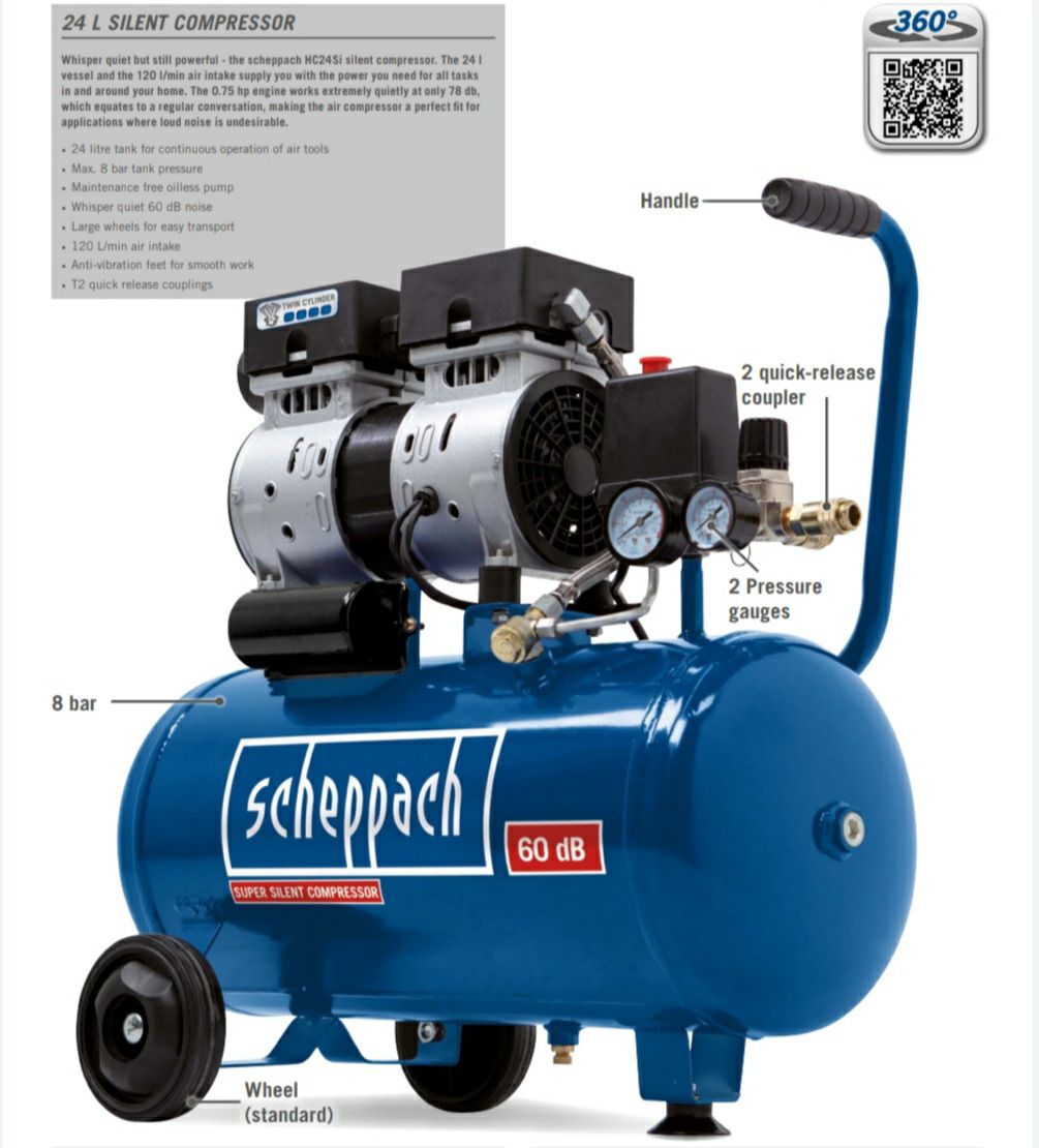 کمپرسورباد سایلنت 24 لیتر شپخ