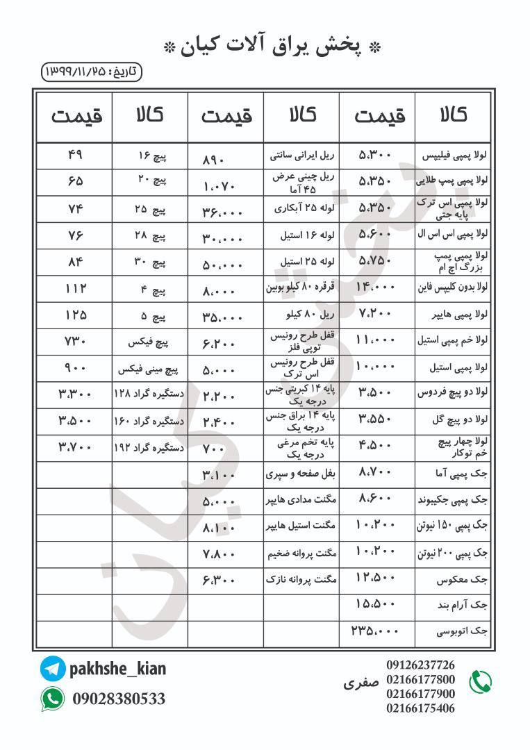 لیست قیمت پخش کیان