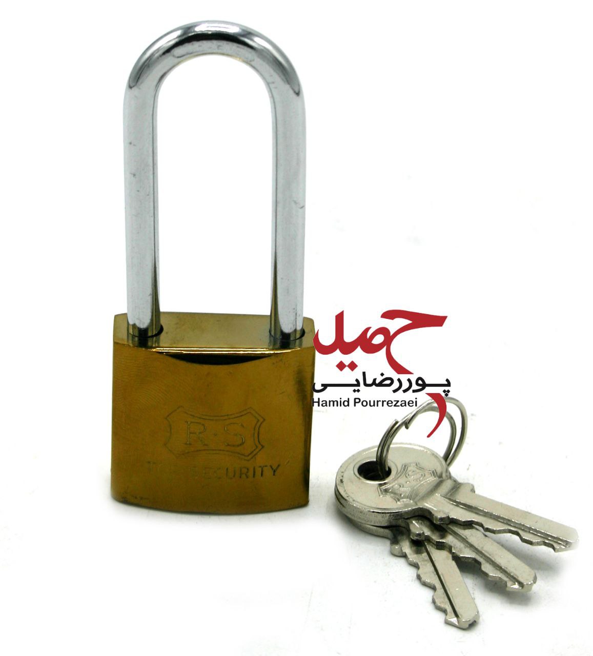  قفل آویز ۳۲ زرد پایه بلند02166