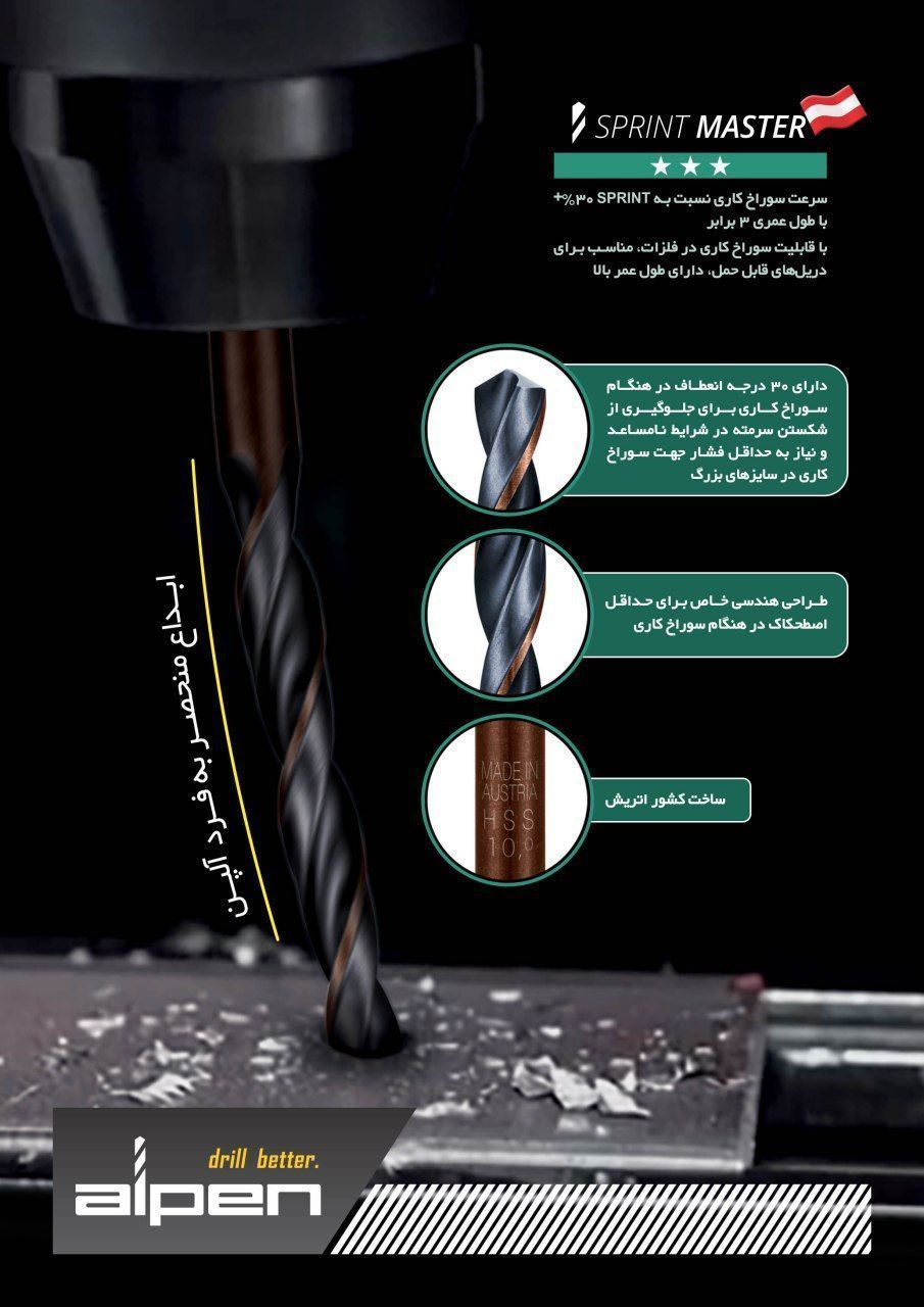سرمته HSS آلپنساخت کشور اتریشمدل 
