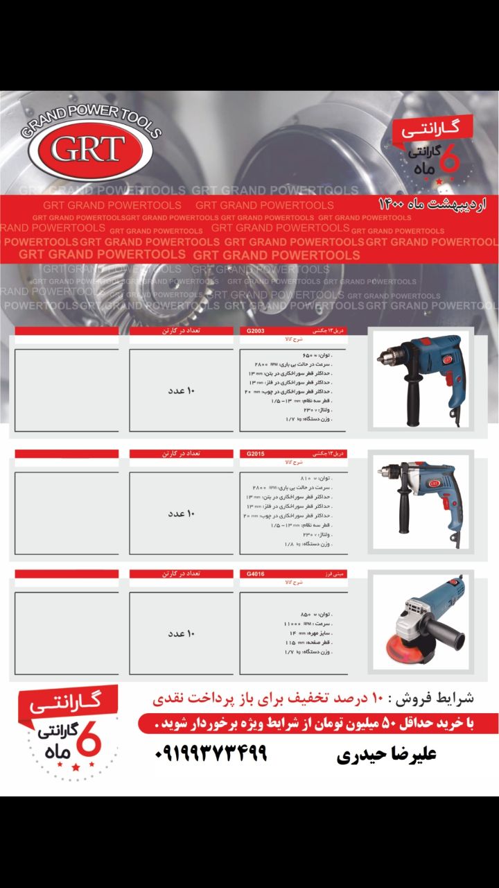 ابزار برقی گرند تولز (GRT)دریل ۶۵۰