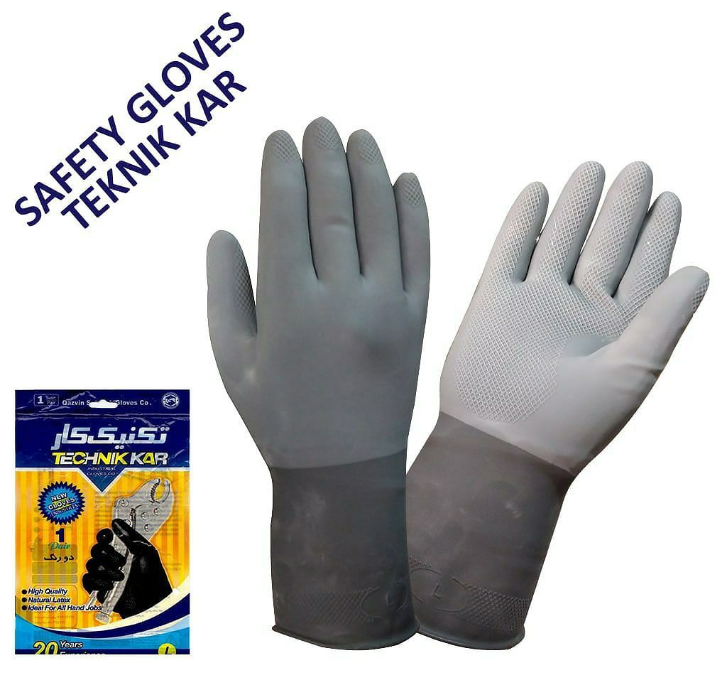 دستکش لاستیکی دو رنگ تکنیک کار طرا