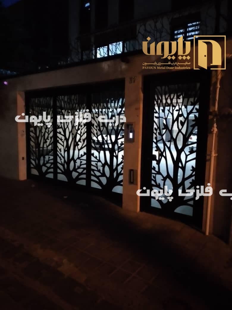 درب حیاطی و پارکینگی پایون طرح 009