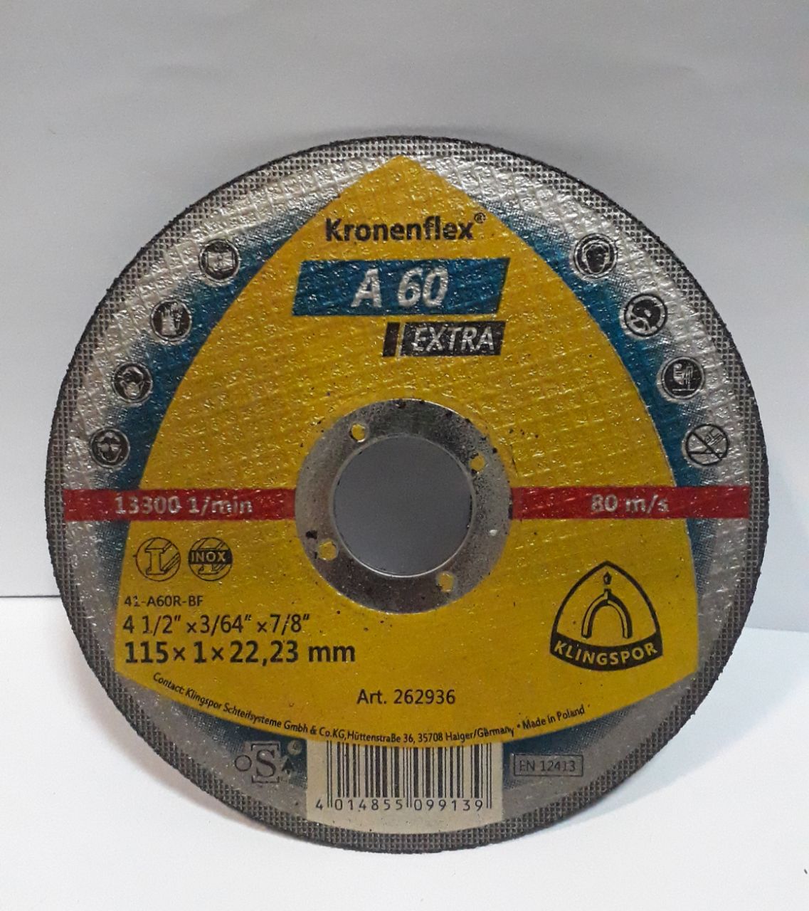 ابزار خنجریسنگ استیل بر 115*1طرح ک