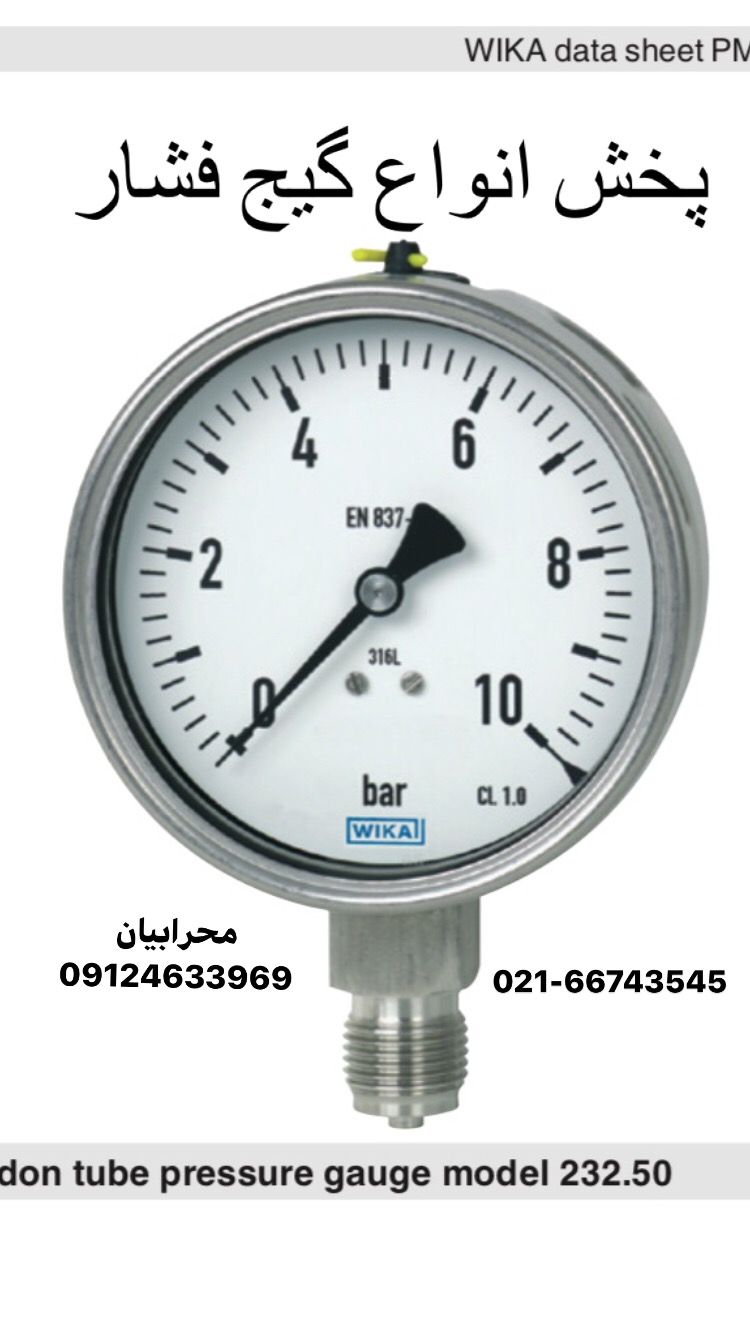 گيج صفحه ١٠ سانت تمام استيل ويكا