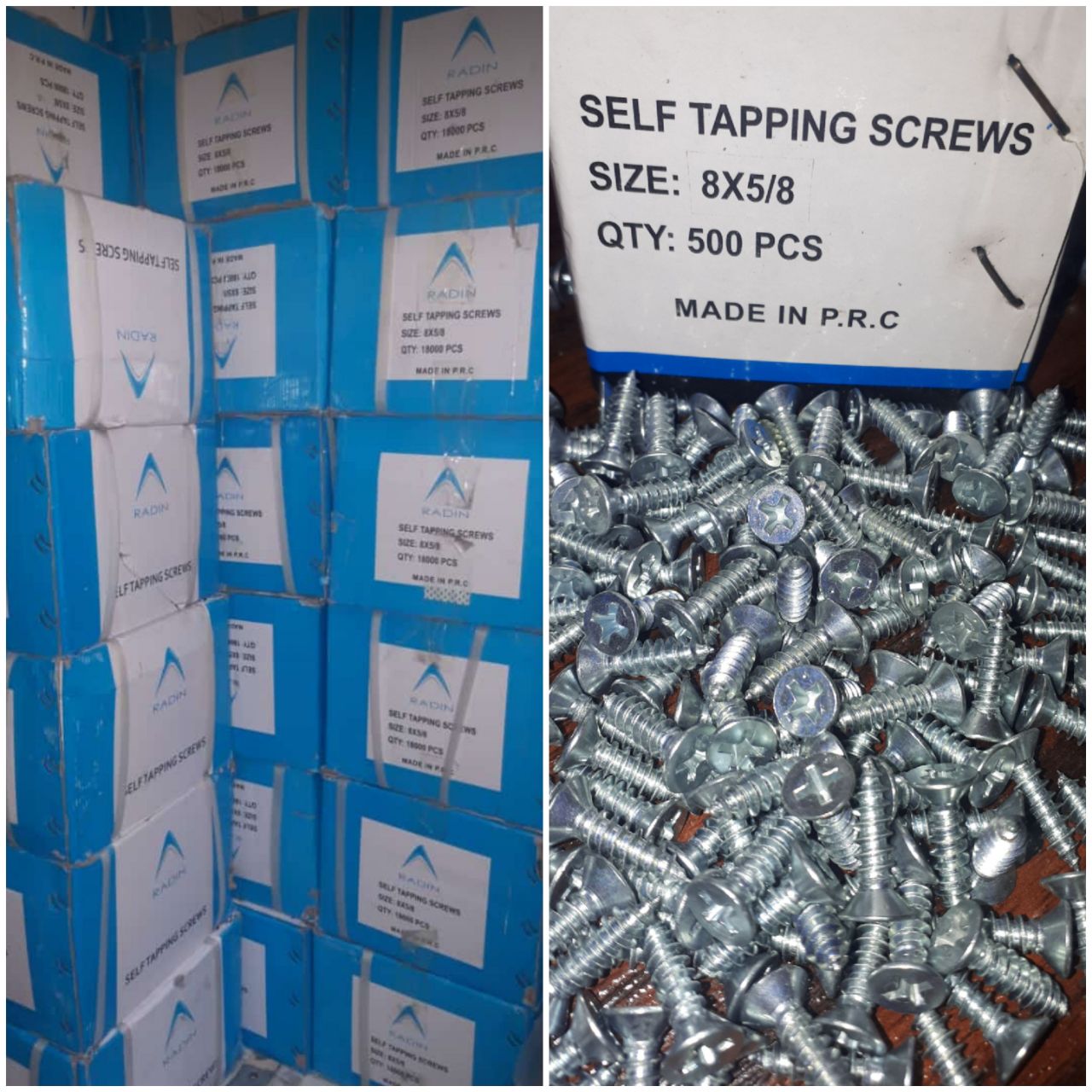 پیچ سرتخت چینی مارک RADIN سایز