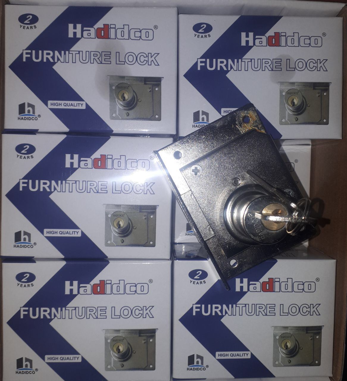 قفل دو پله حدید مغزی برنجی كارتن ١