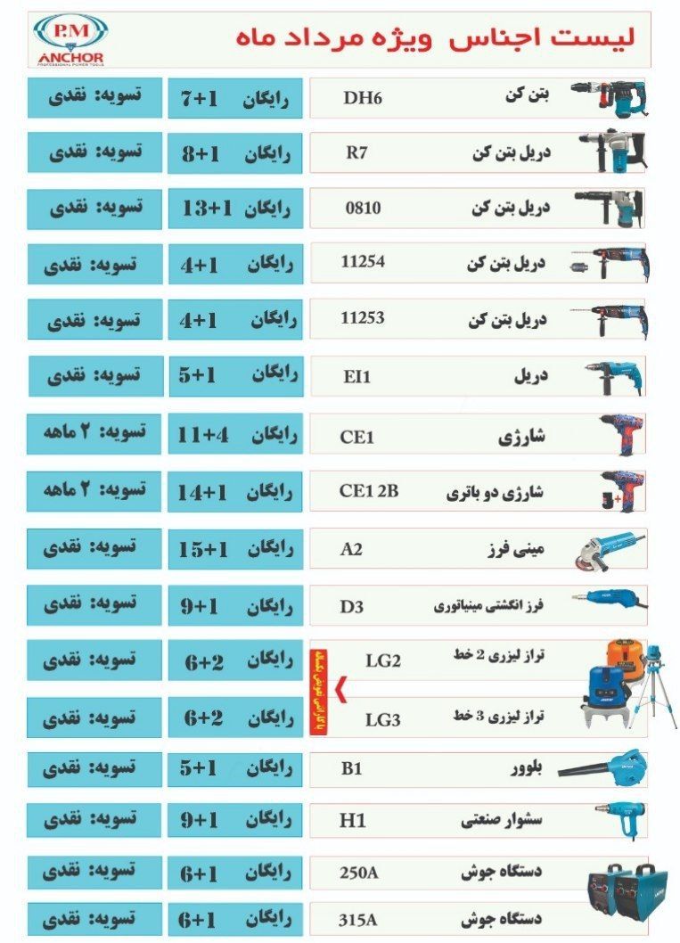 فروش ویژه محصولات آنکور . Pm قیمت