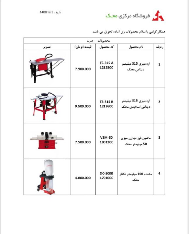 محصولات نجاري محكبا تخفيف همكاري 