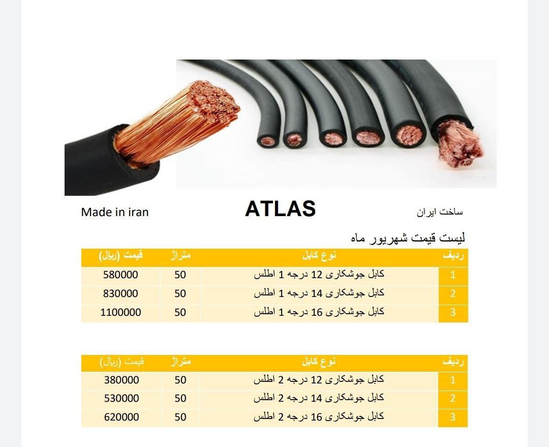 پخش کابل های اطلس با بهترین کیفیت و