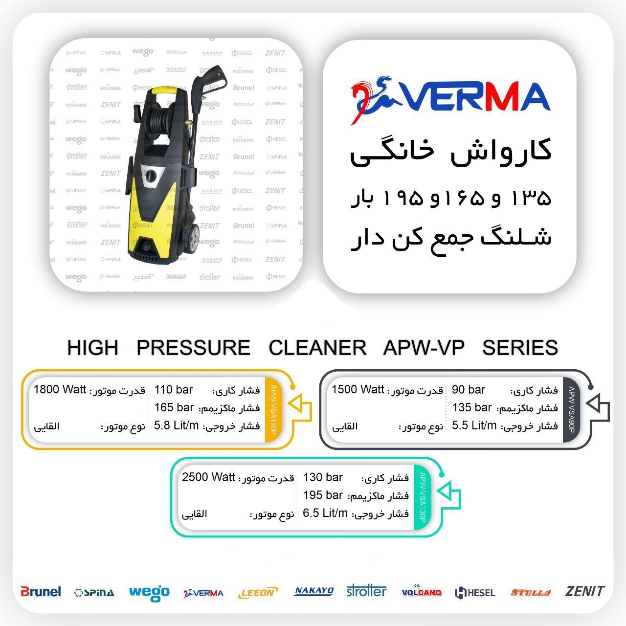 کارواش های دینامی Verema در مدل 