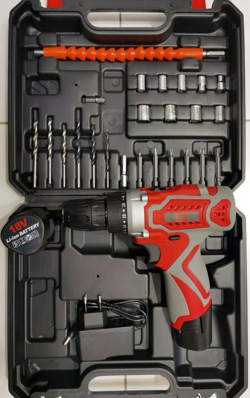 دریل شارژی باس ۱۸ ولت با لوازم ۲ 