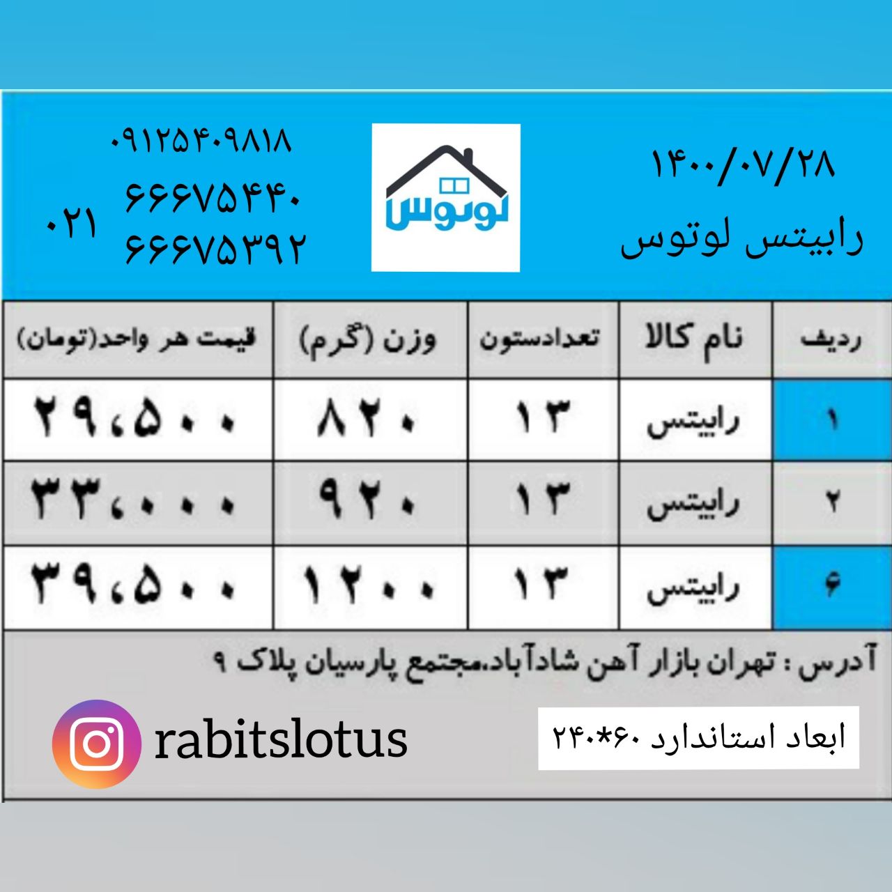 رابيتس لوتوس توليد كننده انواع را