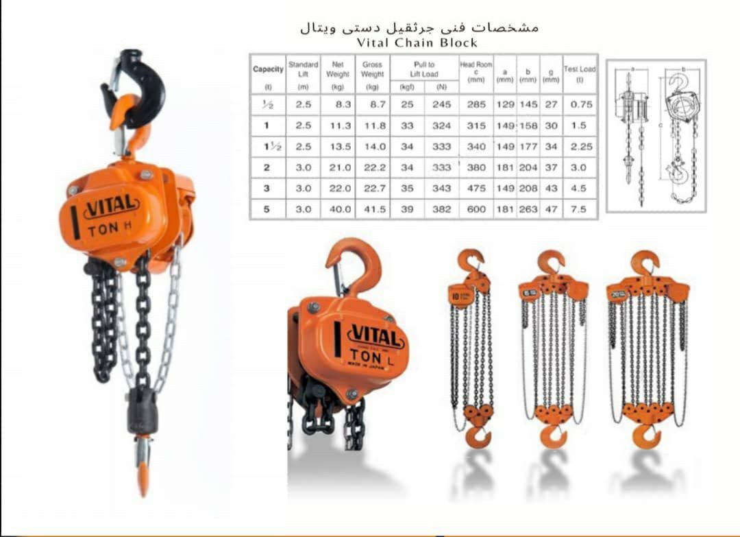 جرثقیل دستی جهت استفاده در محل های