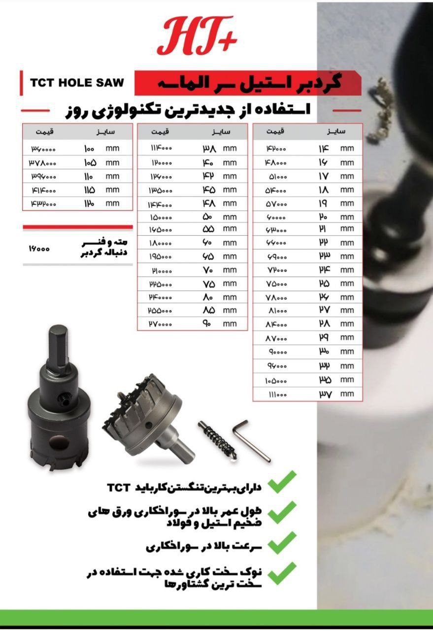 گردبر سر الماس مخصوص استیل و MDFا