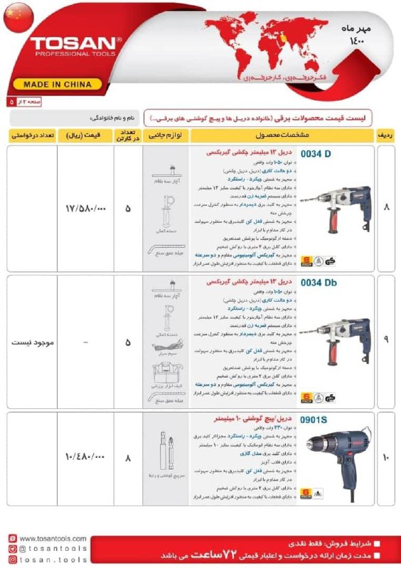 دریل های توسنتخفیف ویژه همکاریف