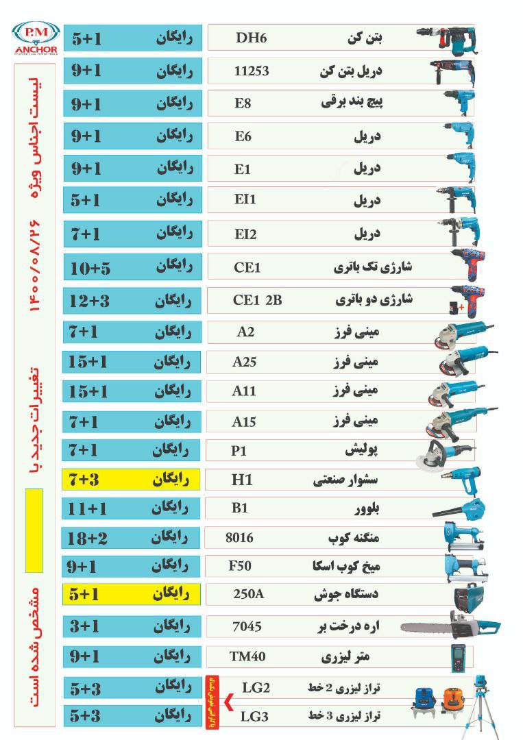 لیست فروش ویژه پی ام و انکور??شماره
