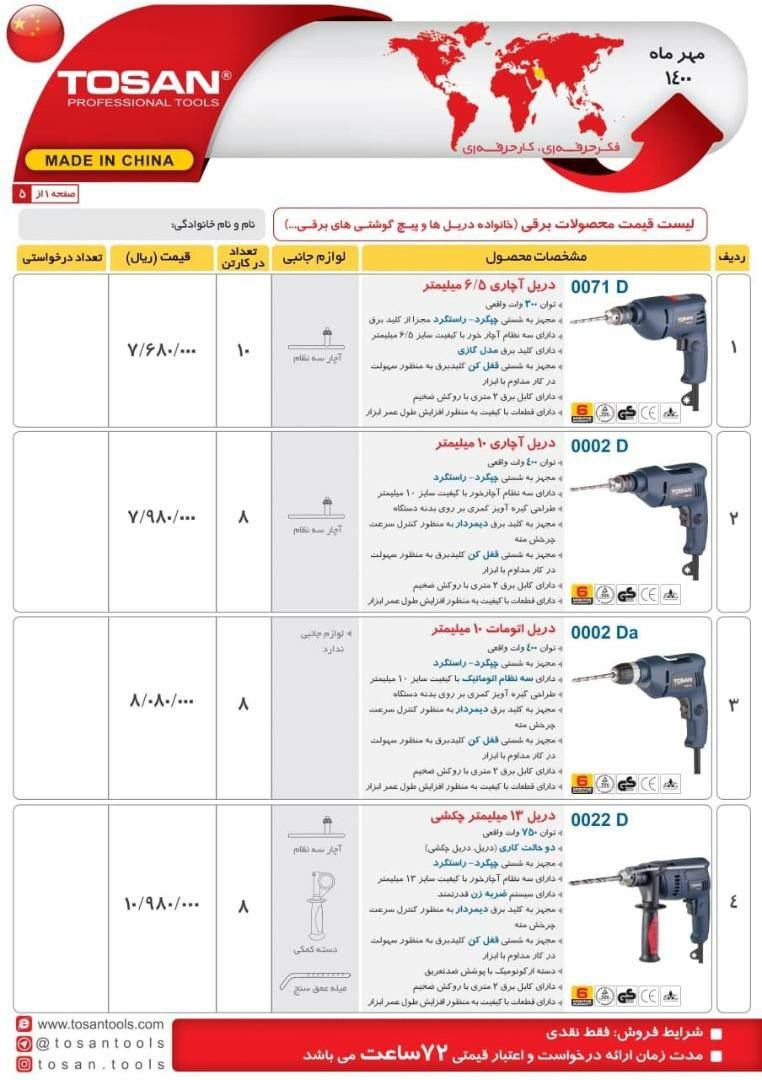 لیست محصولات توسن قیمت عالی ??شماره