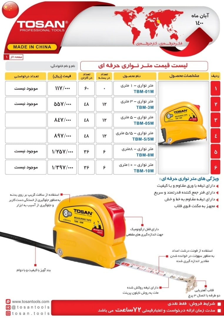 متر نواری برای اطلاع از تخفیف بگی