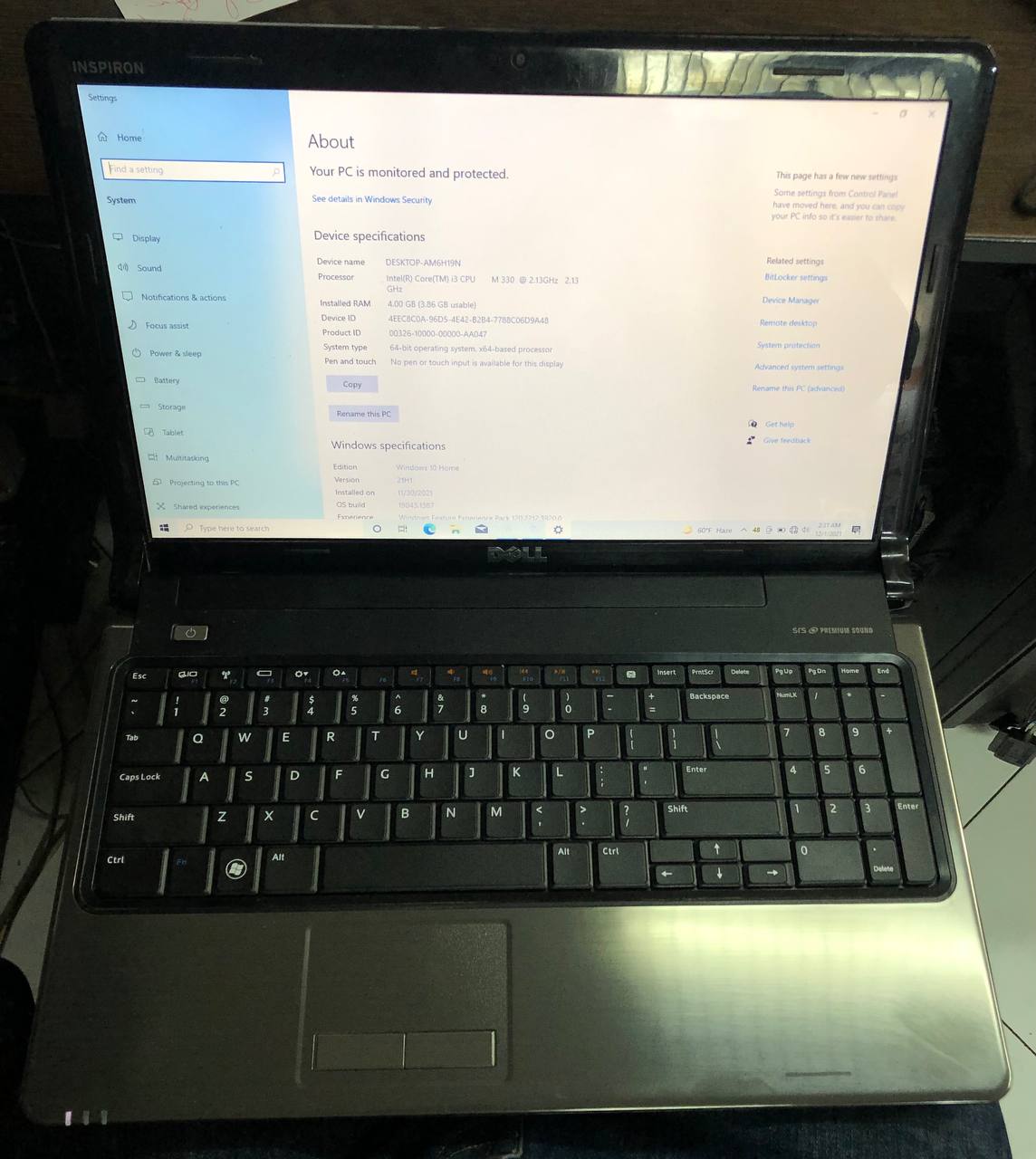  DELL 1564 CPU INTEL i3 330RAM 4G