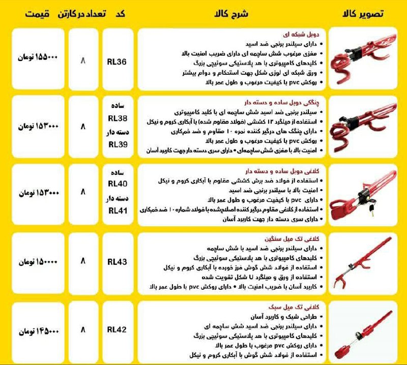 قفل فرمان همه مدل با ضمانت خرابی بر
