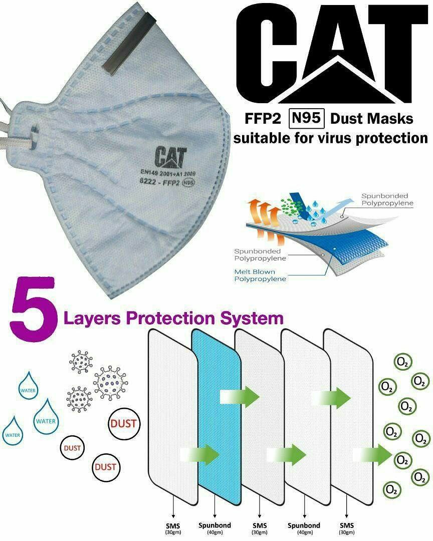 ??ماسک بدون سوپاپ CAT -FFP2 (N95)