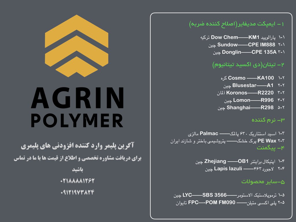 آگرین پلیمر - وارد کننده افزودنی ها