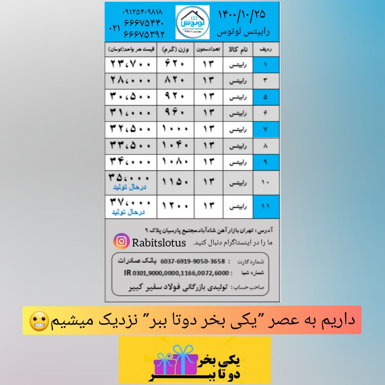 رابيتس لوتوس توليد كننده انواع را