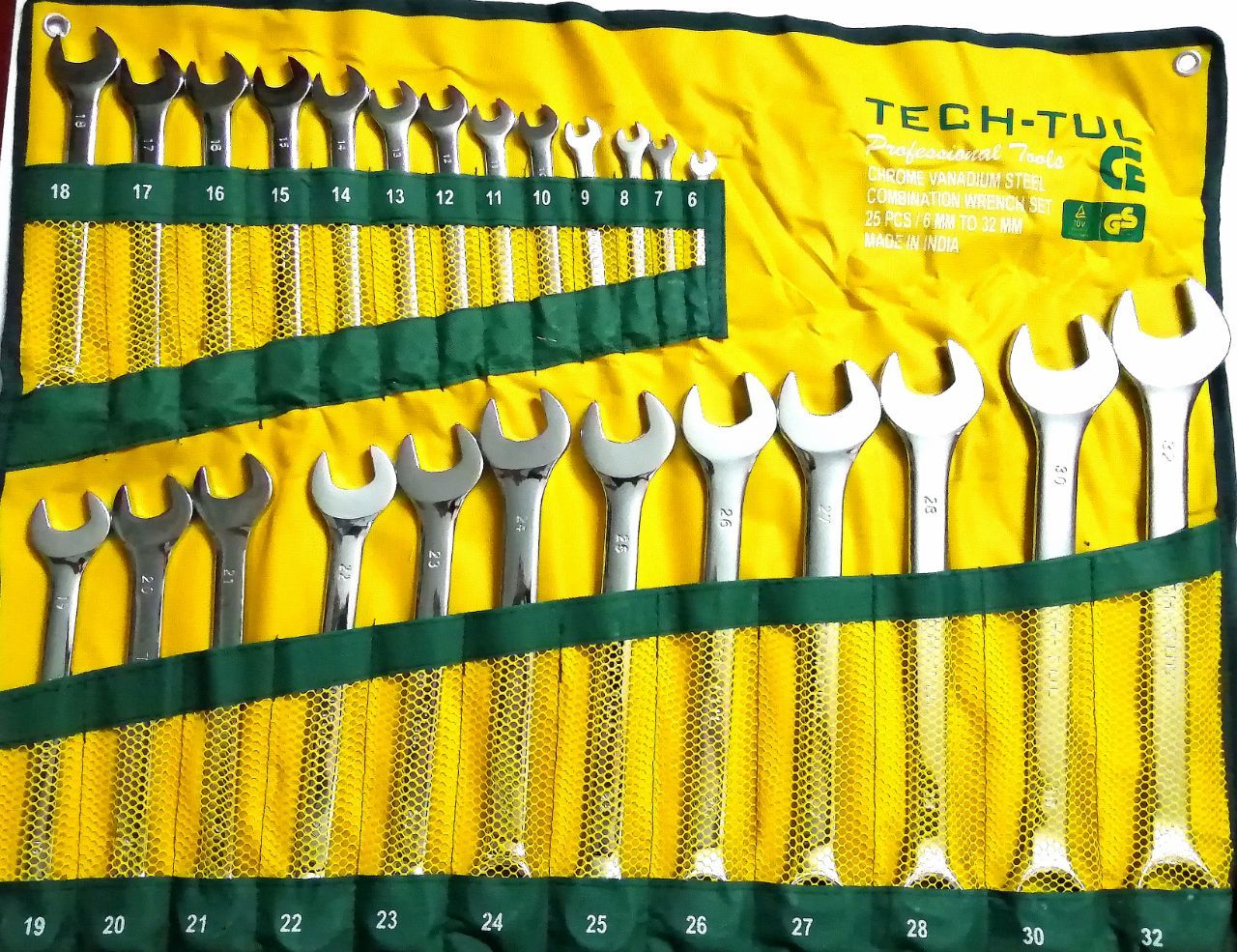 آچار یکسر 25عددی استیل tech_tulجن