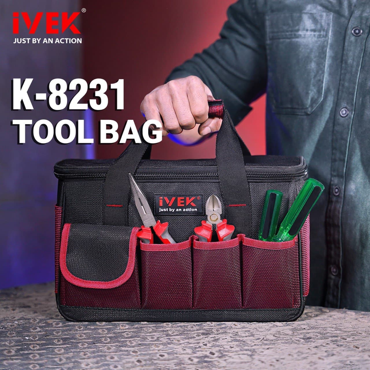 کیف ابزار ایوک مدل k-8231️طول 20 س