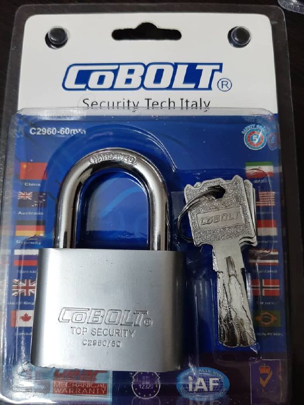 قفل آویز سایز 60mmتوپی برنجکد ک