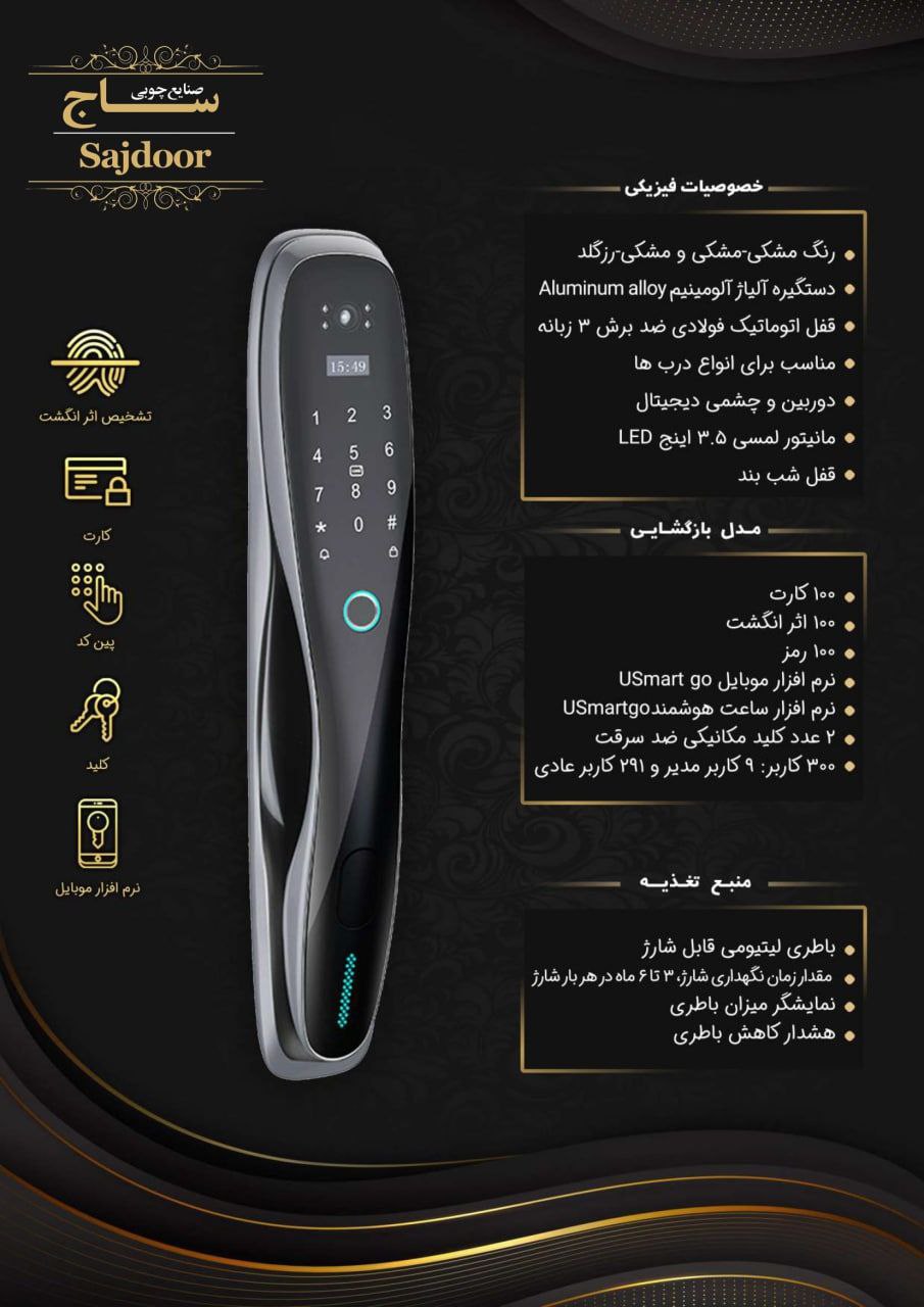 دستگیره های دیجیتال وارداتی ساججهت