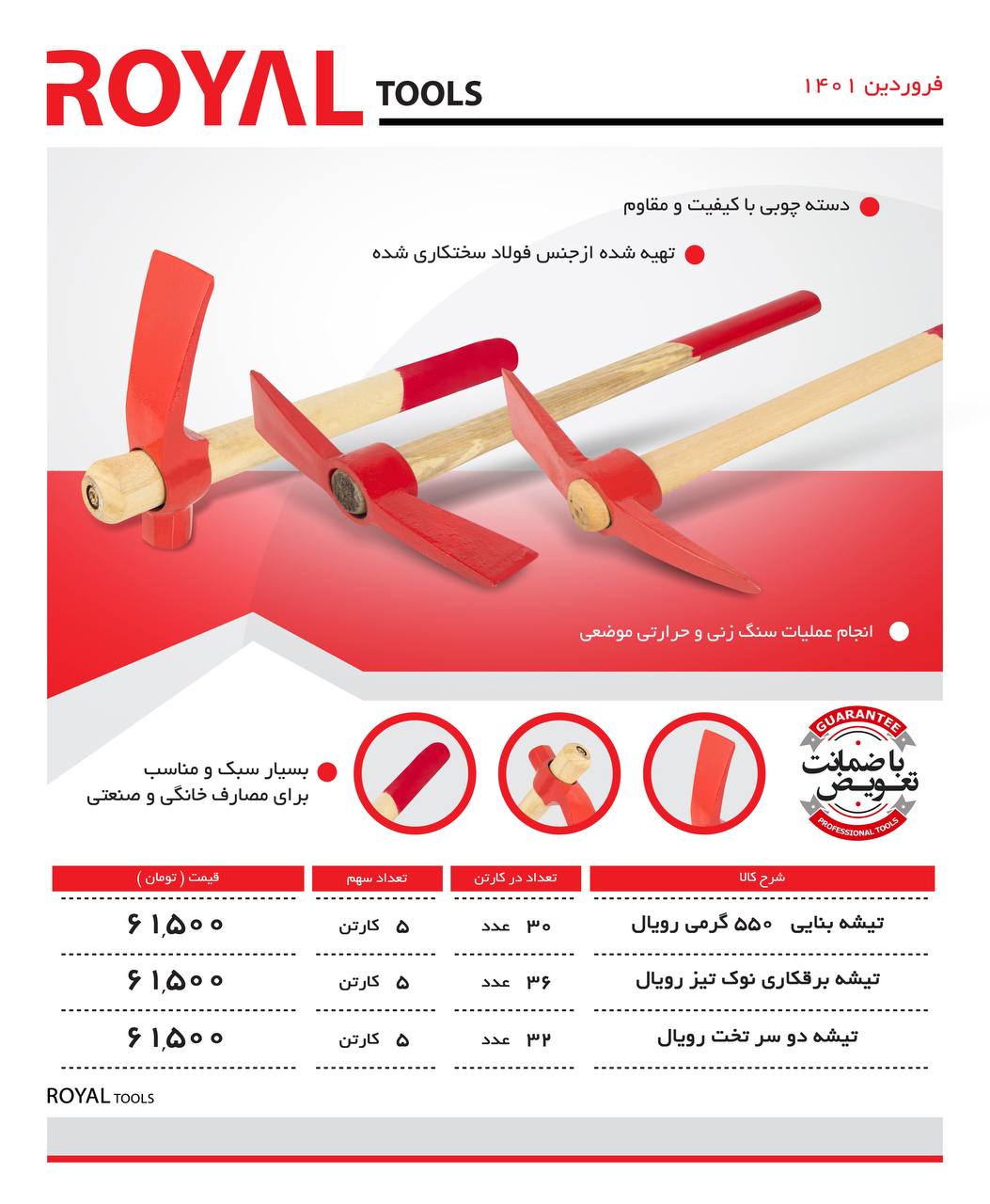  پخش تیشه های دسته چوبی ️ باضمانت 