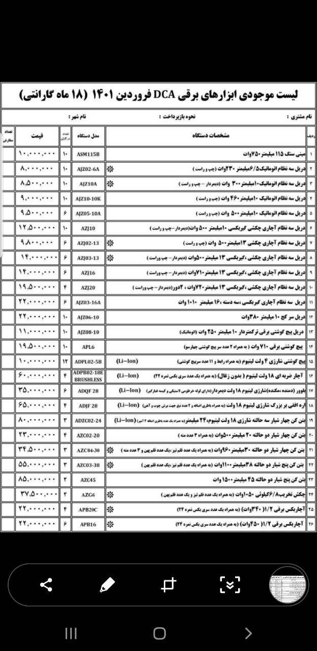 ️لیست قیمت محصولات DCA با ️جهت است