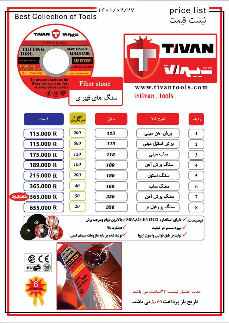 صفحه های برش تیوان