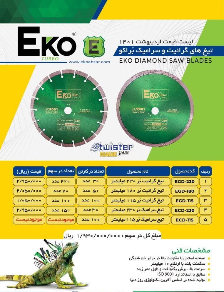 تیغ های گرانیت بر و سرامیک بر اکو 