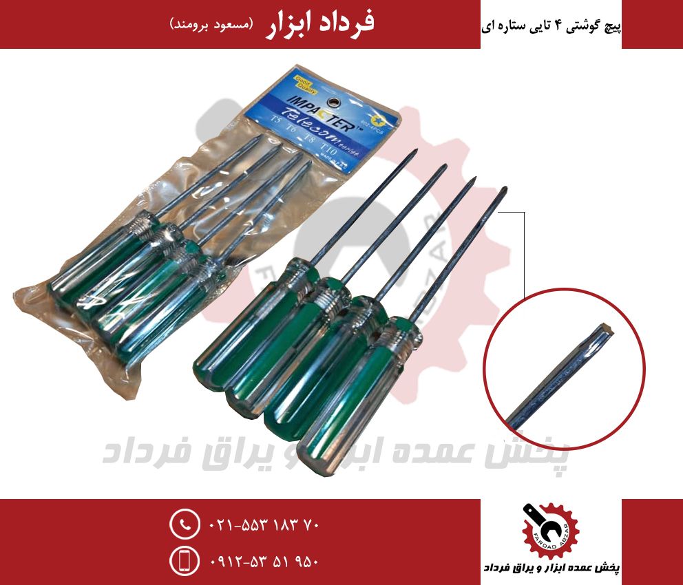 پیچ گوشتی ۴ تایی ستاره ایجنس درجه