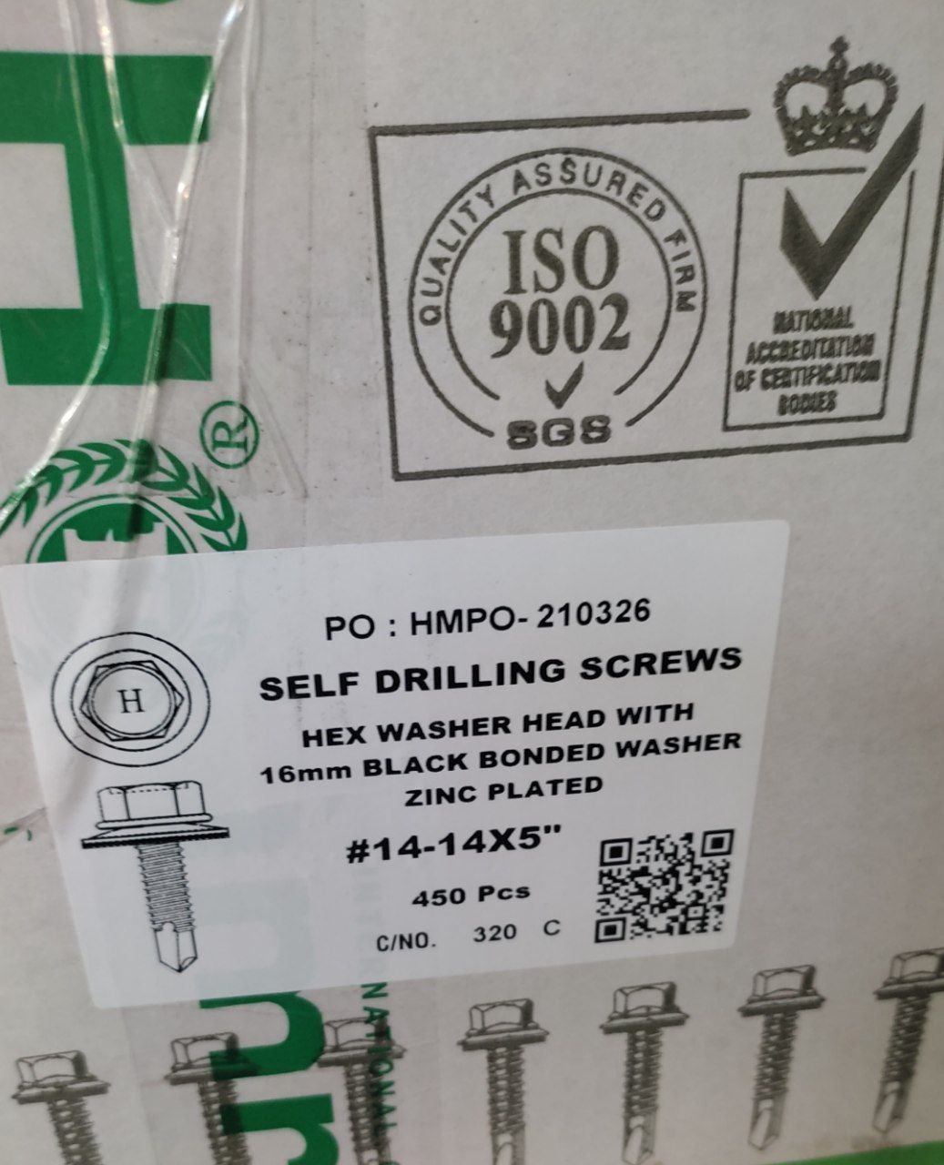 پیچ شیروانی 14×5تایوانی به تعداد 